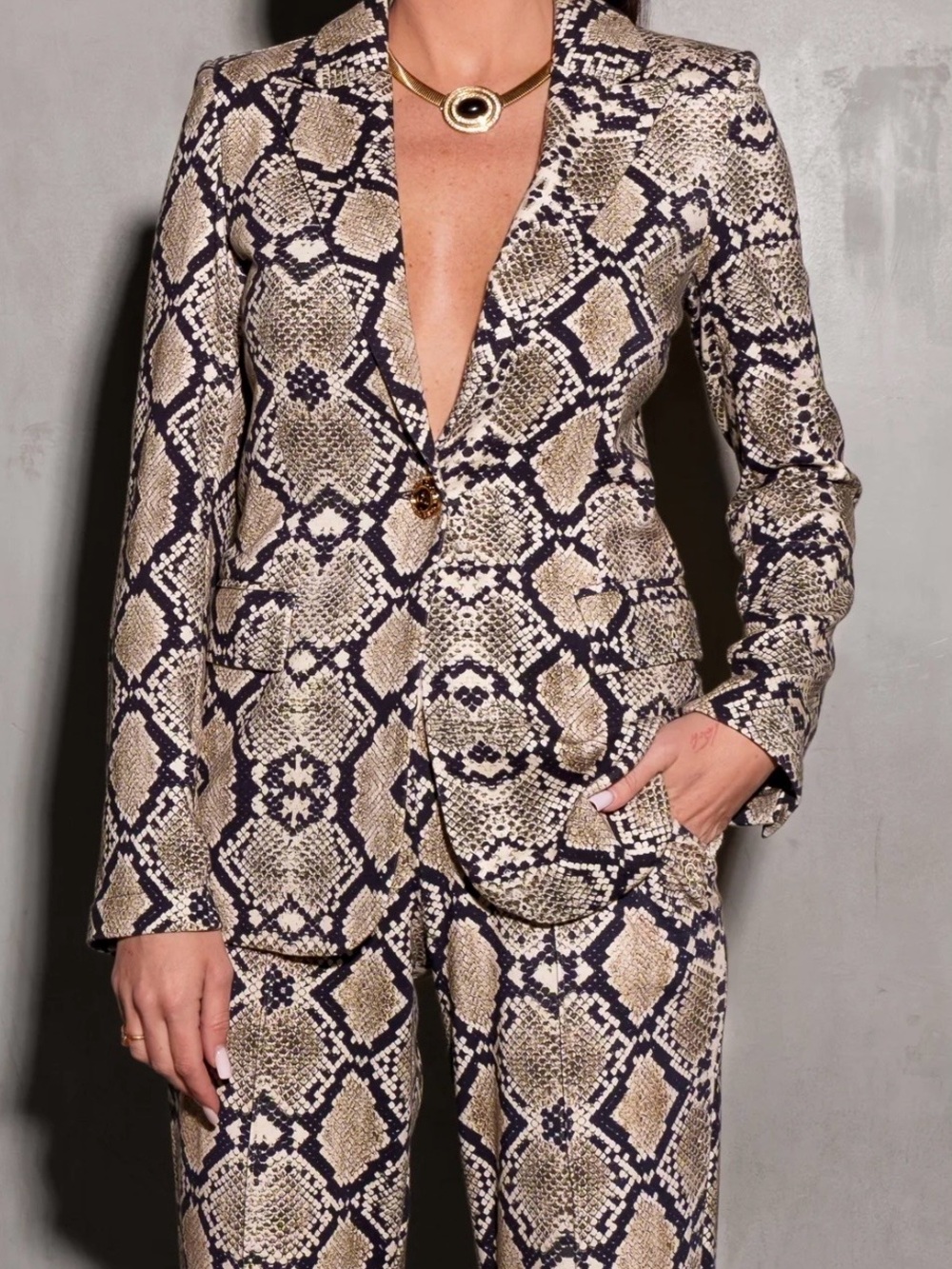 Care Tucker Kravitz Python Interlock Blazer M | Sold Out | $199 Retail